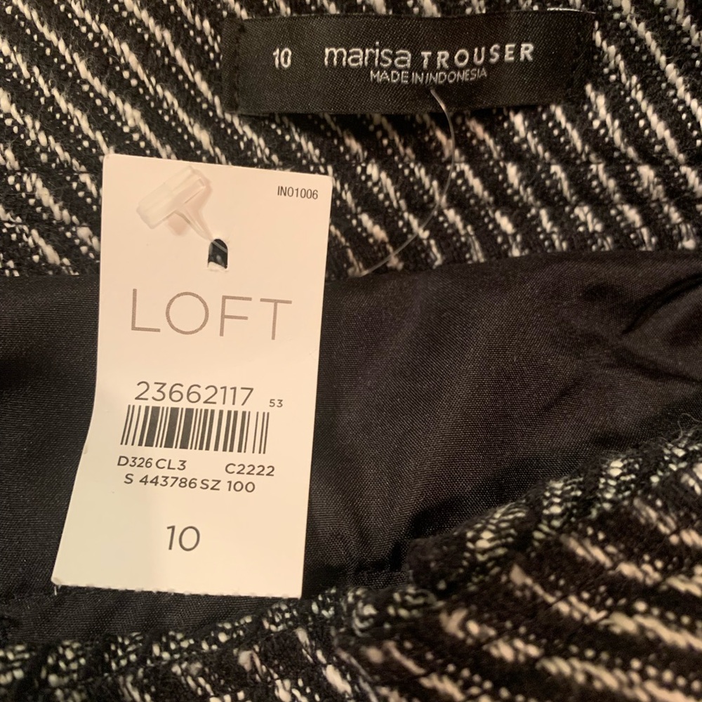 NWT Loft black and white Marisa trouser with sailor buttons - Picture 4 of 12